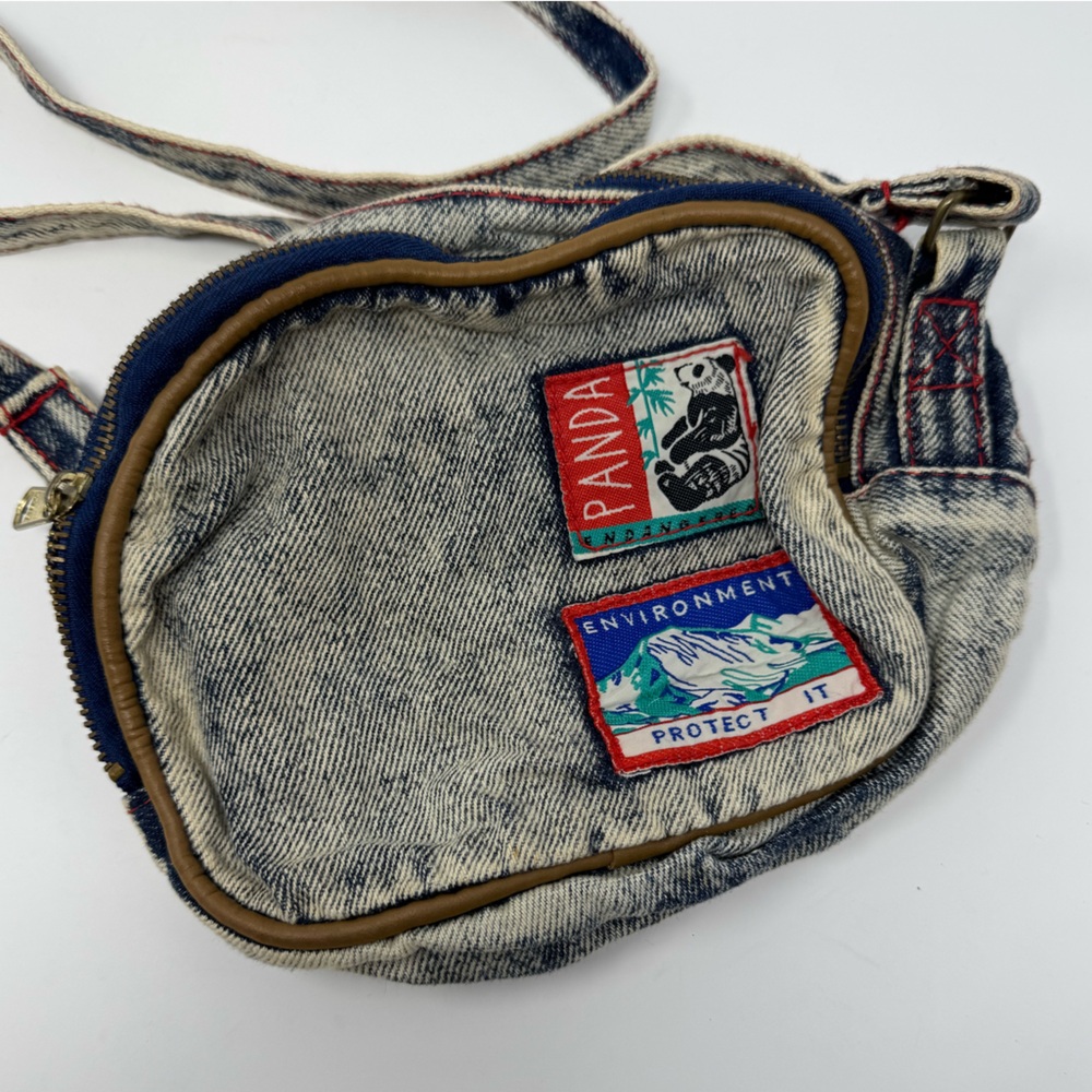 Vintage Denim Animal Rights Crossbody Purse, Envi… - image 4